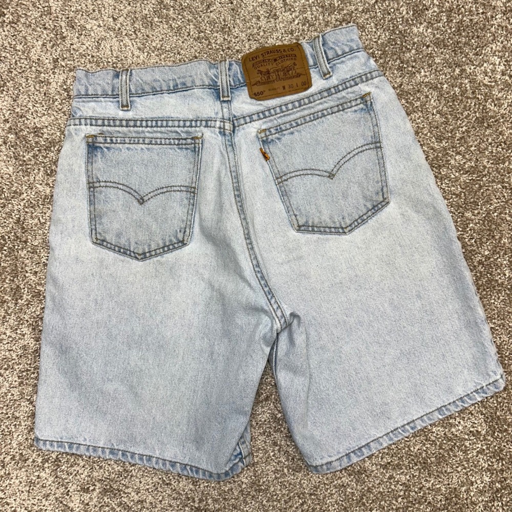 Vintage 90s Levi's 550 Denim Shorts Relaxed Fit Men Size 30 1995 Orange Tab